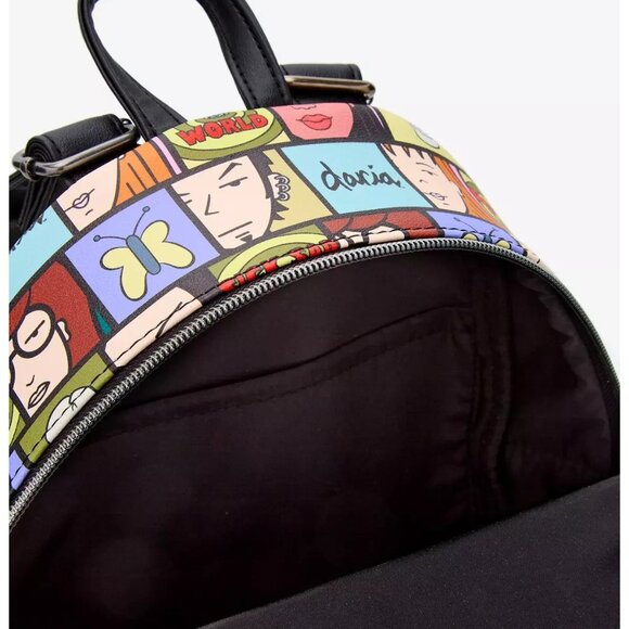Loungefly Daria Grid Skull MTV Soft Tag 90s Cartoon Mini Backpack NEW - Picture 9 of 10